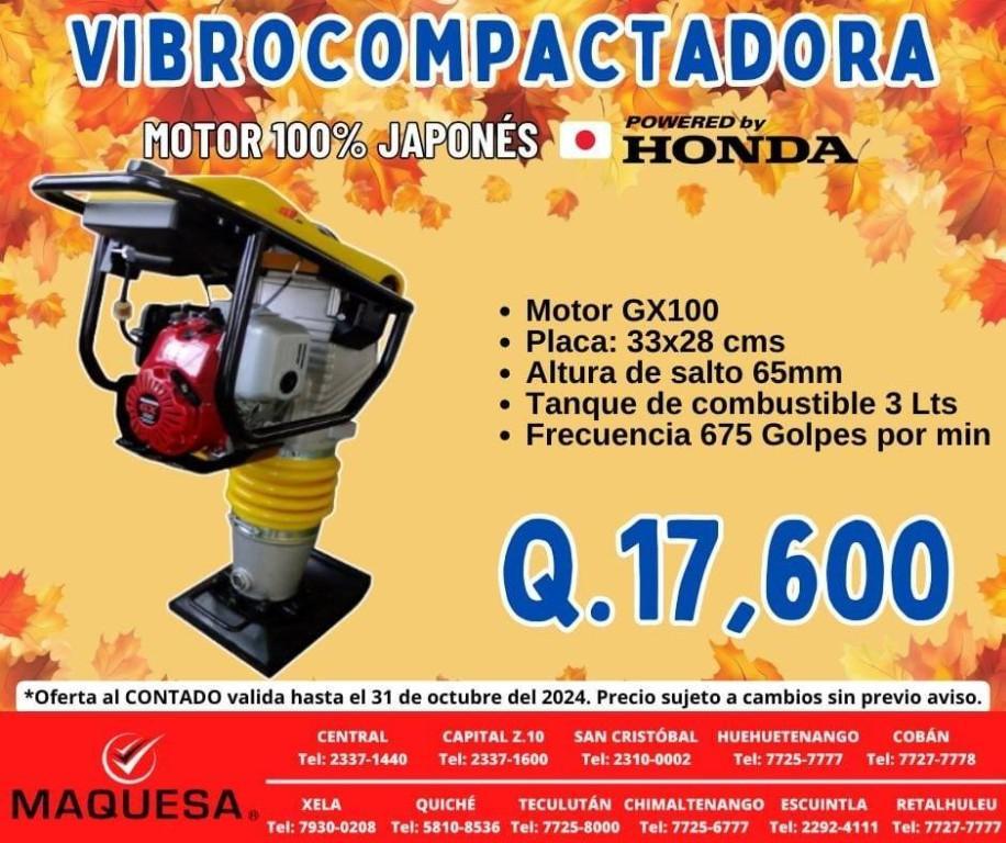 BAILARINA O VIBROCOMPACTADORA HONDA GX100 en Guatemala - Imagen 3