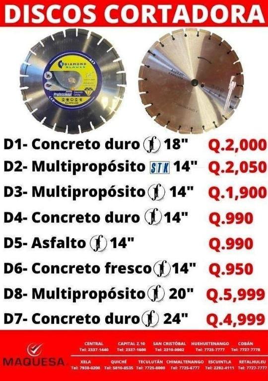 **DISCOS PARA CONCRETO Y ASFALTO** en Guatemala - Imagen 2