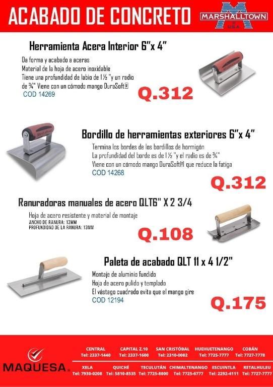 HERRAMIENTAS ACABADO DE CONCRETO en Guatemala - Imagen 2