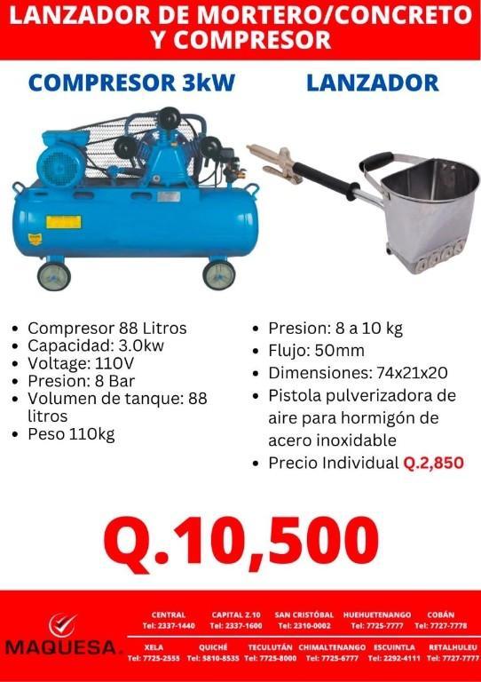 COMPRESOR Y LANZADOR DE MORTERO-CONCRETO en Guatemala - Imagen 2