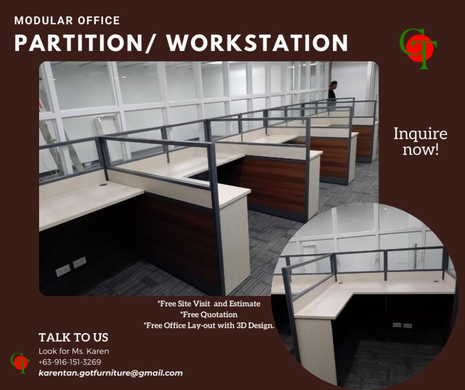 L-type Office Table w/ Partition | Office Cubicles. in Malate - Image 3