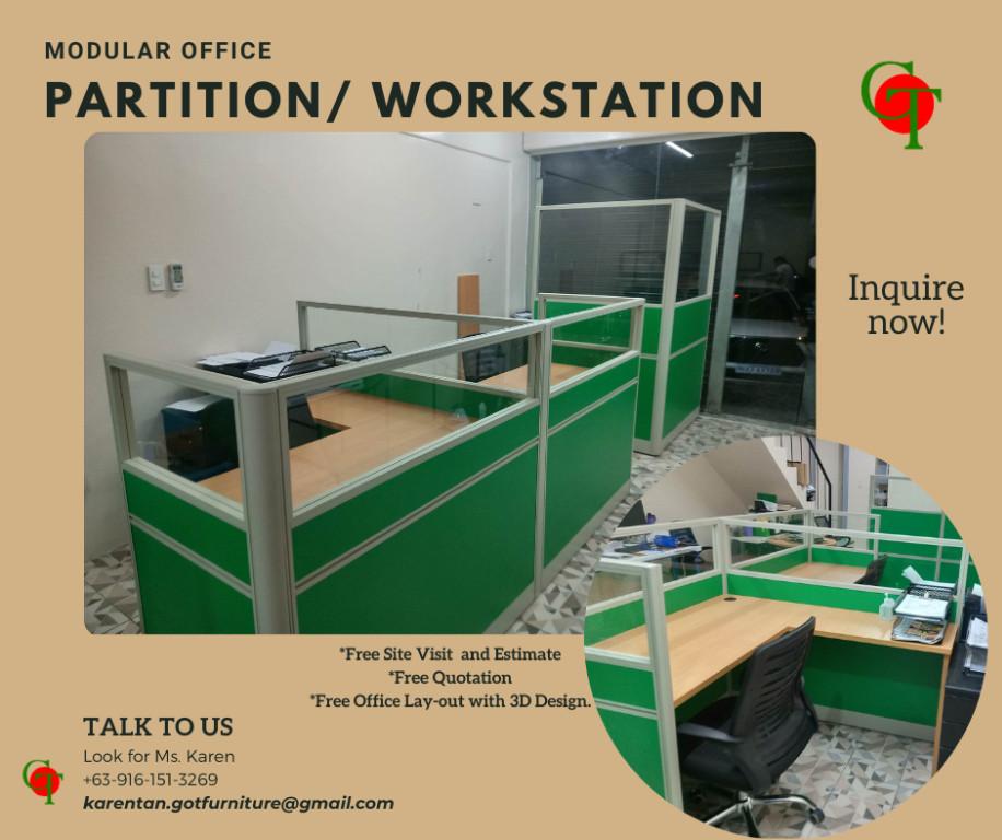 L-type Office Table w/ Partition | Office Cubicles. in Malate - Image 2