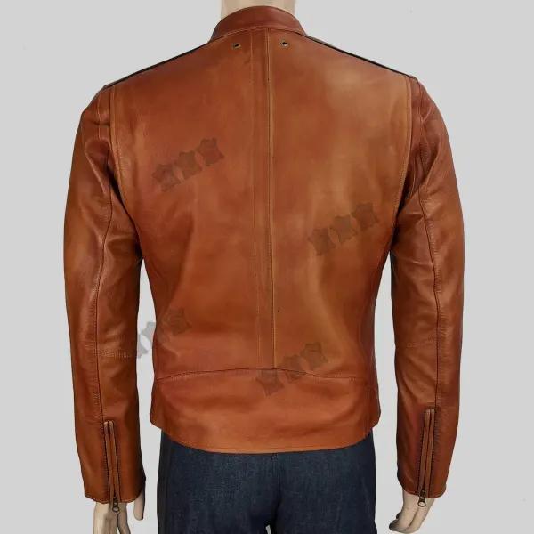 Cafe Racer Hand Waxed Leather Jacket in Palāni - Image 2