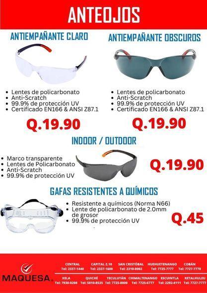 ANTEOJOS CLAROS DE PROTECCIÓN en Guatemala - Imagen 1