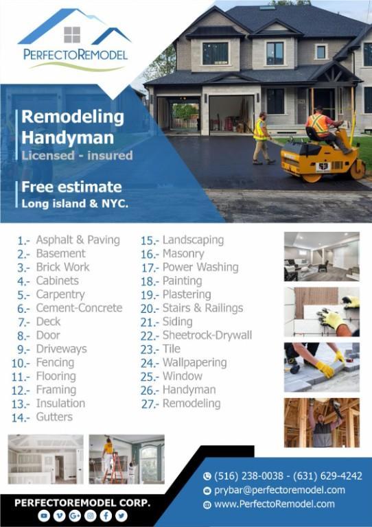 HANDYMAN - REMODELING - RENOVATION - CONSTRUCTION - FREE ESTIMAT en Hoboken - Imagen 1