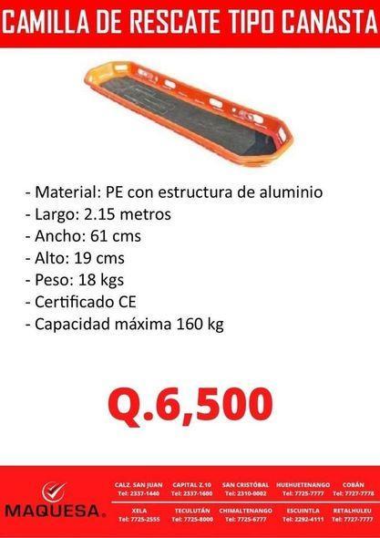 CAMILLA TIPO CANASTA DE RESCATE en Retalhuleu - Imagen 1
