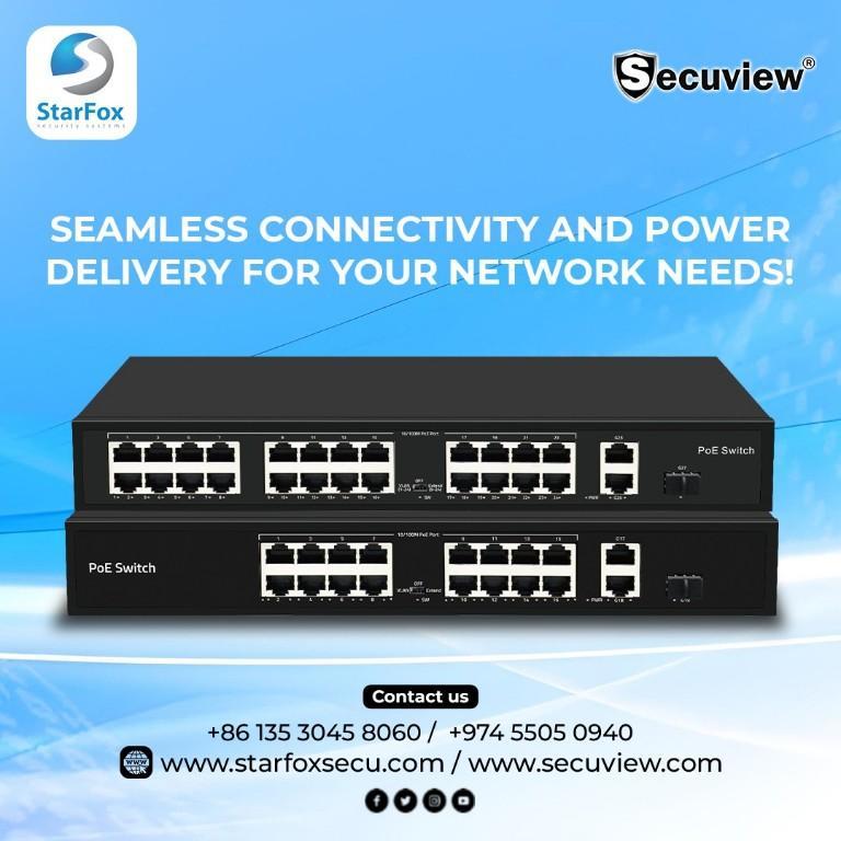 POE SWITCH FOR THE SECURITY SYSTEM NETWORK AND POWER CONNECTION in Doha - Image 1