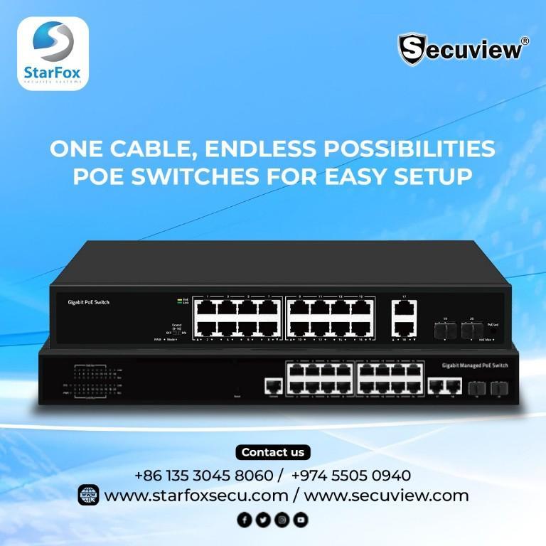POE SWITCH FOR THE SECURITY SYSTEM NETWORK AND POWER CONNECTION in Doha - Image 2