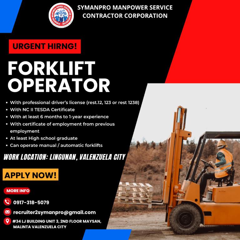 FORKLIFT OPERATOR in Malabon - Image 1