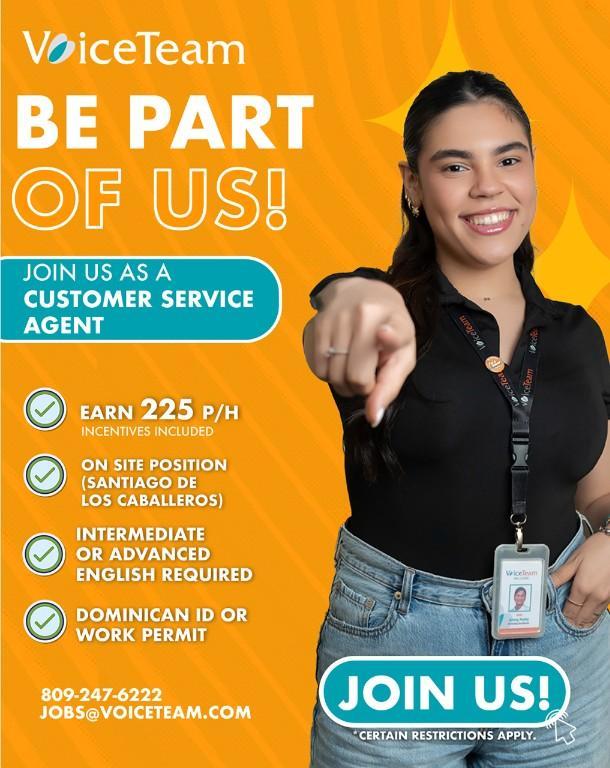 Customer Service Representative at VoiceTeam en Tamboril - Imagen 1