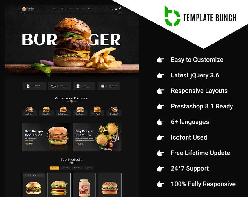 Excellent Burger - Responsive Prestashop Theme for eCommerce in Surat - Image 1