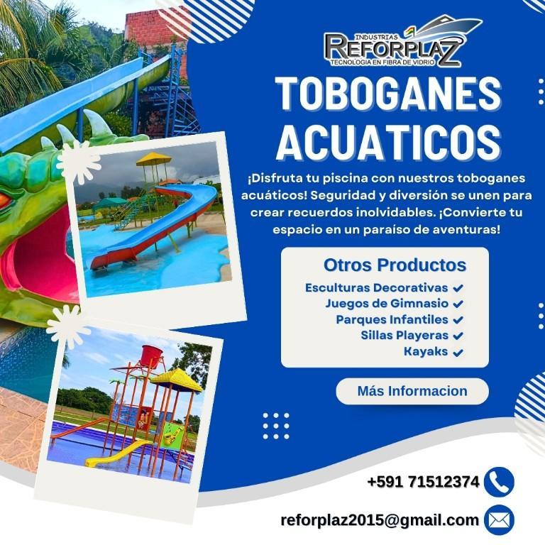 Fábrica de toboganes acuáticos en Bolivia, diversión total en Vallegrande - Imagen 1