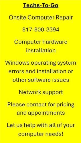 Techs-To-Go Onsite Computer Repair in Grapevine - Image 1