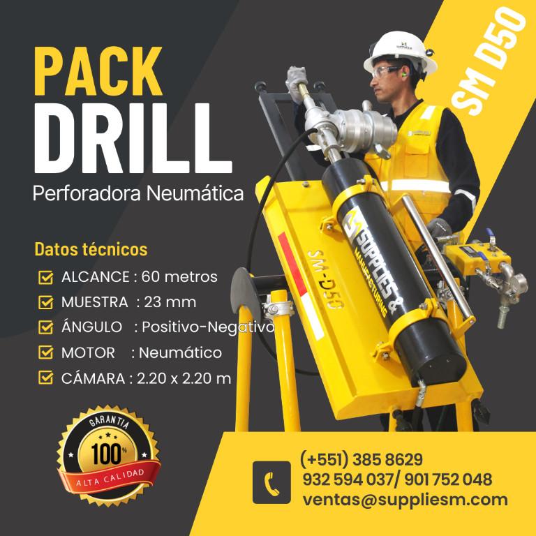 PERFORADOR PACK DRILL EXPLORACIÓN DIAMANTINA|VERSÁTIL Y PORTÁTIL en Perú - Imagen 2
