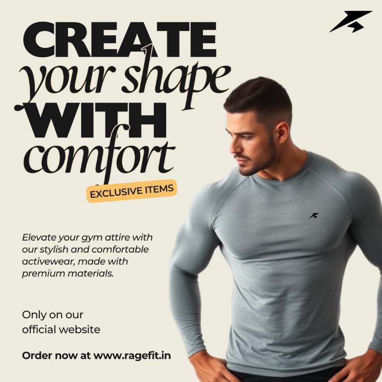 Gymwear Compression T-Shirt full sleeve Collection - RageFit in Udaipur - Image 1