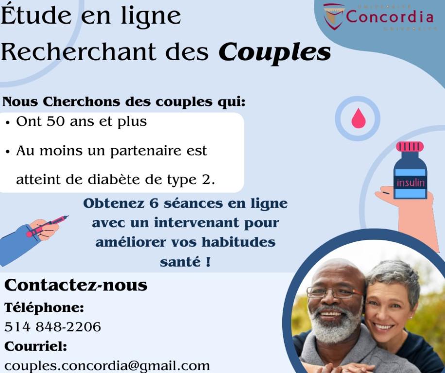 SEEKING COUPLES FOR DIABETES STUDY, FREE INTERVENTION in Côte-Saint-Luc - Image 2