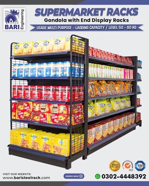 Hangable Wall Display Rack | Wall Rack Store Rack | Gondola Rack in Lahore - Image 2