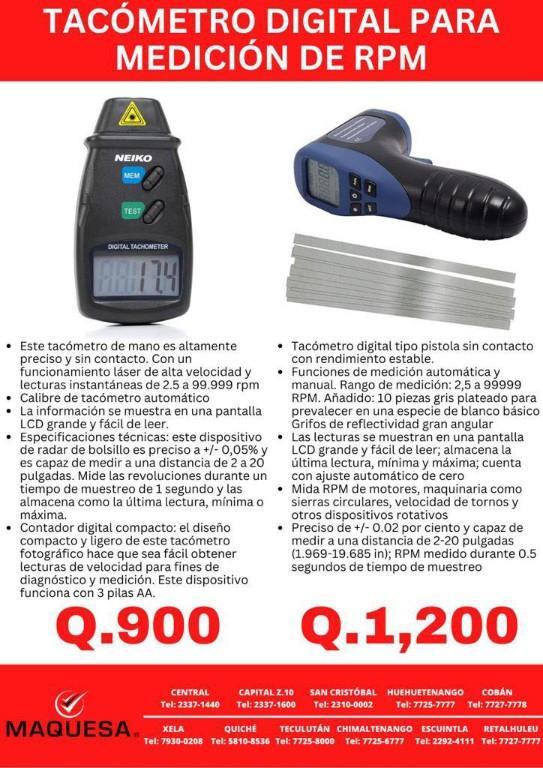 Oferta navideña de Tacómetro RPM digital Neiko en Guatemala - Imagen 2