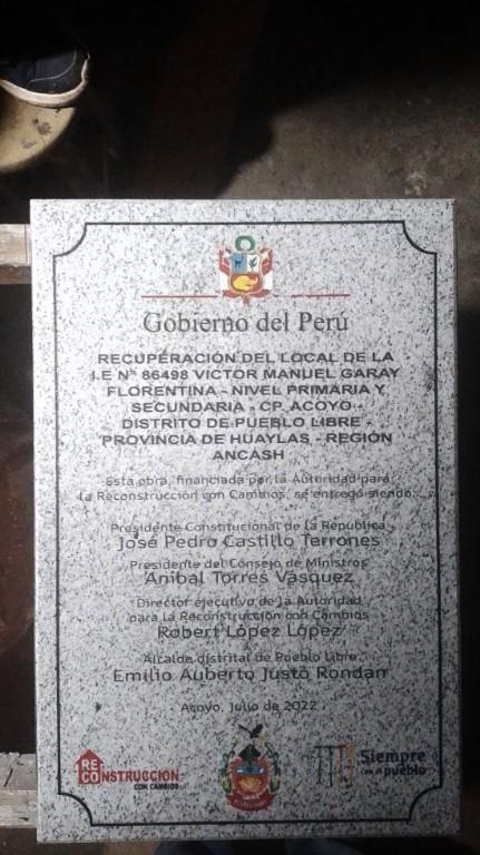 PLACAS DE INAUGURACION DE OBRAS en el Callao - Imagen 2