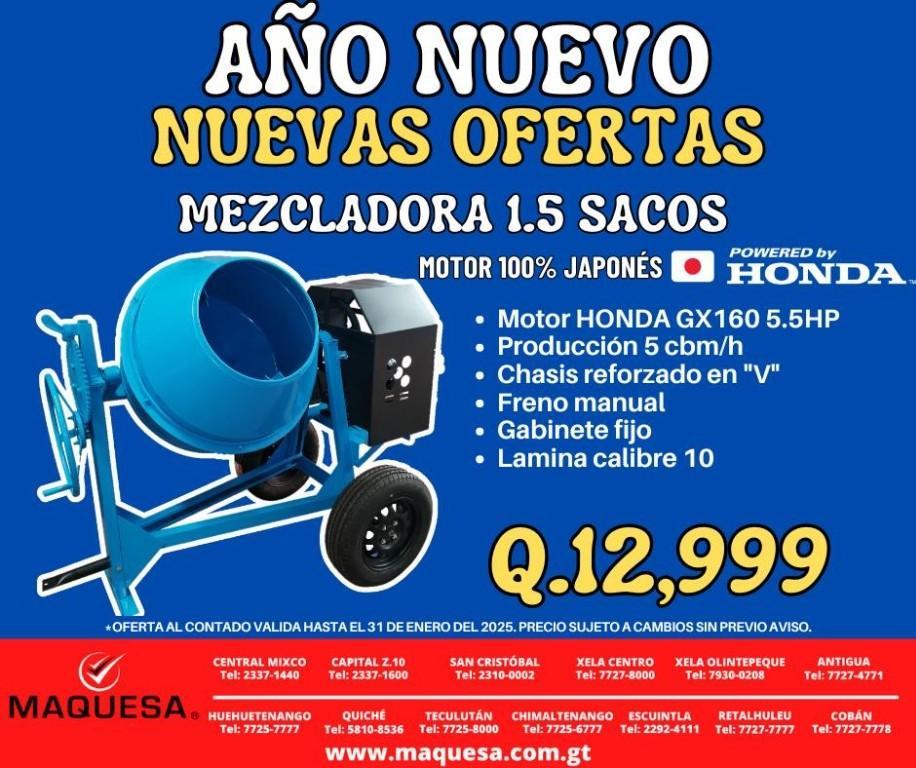 MEZCLADORAS JOPER 1.5 SACOS en Guatemala - Imagen 3