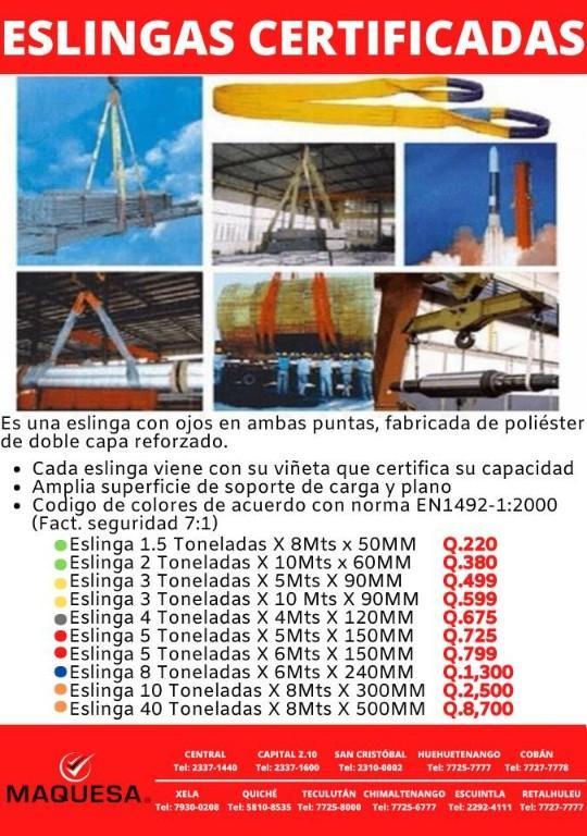 ESLINGAS CERTIFICADAS en Retalhuleu - Imagen 2