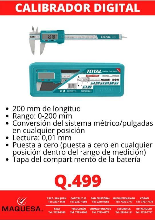 CALIBRADOR DIGITAL CON RANGO 0 A 200 MILIMETROS en Cobán - Imagen 2