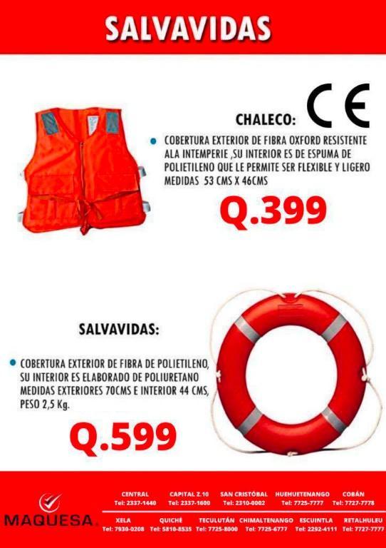 AROS Y CHALECOS SALVAVIDAS PARA EMERGENCIAS en Cobán - Imagen 2