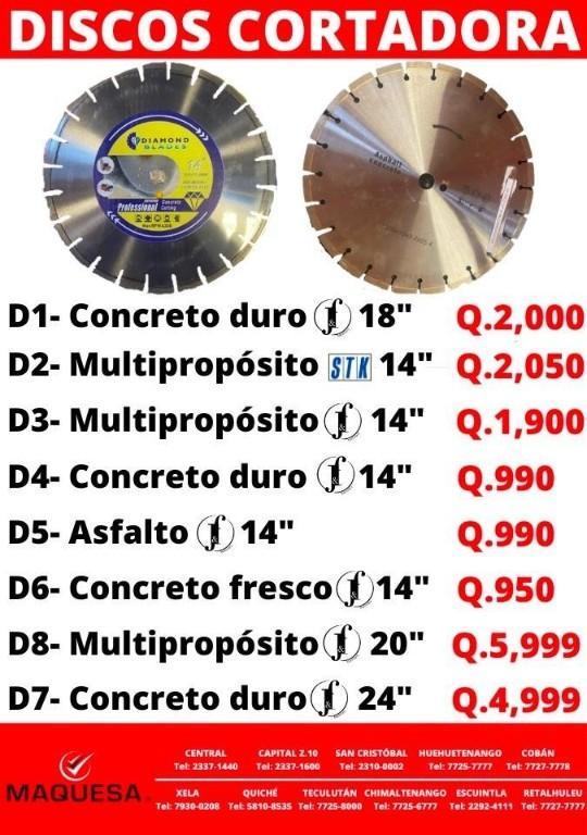 DISCOS PARA CORTADORA en Guatemala - Imagen 1