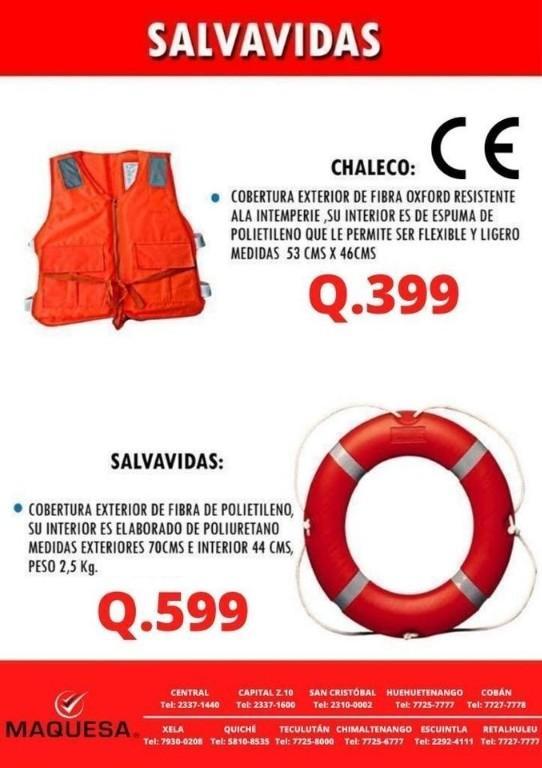 SALVAVIDAS PROFESIONALES CHALECO Y TIPO ARO en Guatemala - Imagen 1