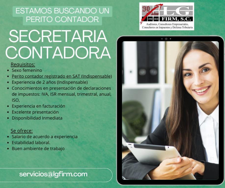 Perito Contadora/Secretaria Contadora en Chinautla - Imagen 1