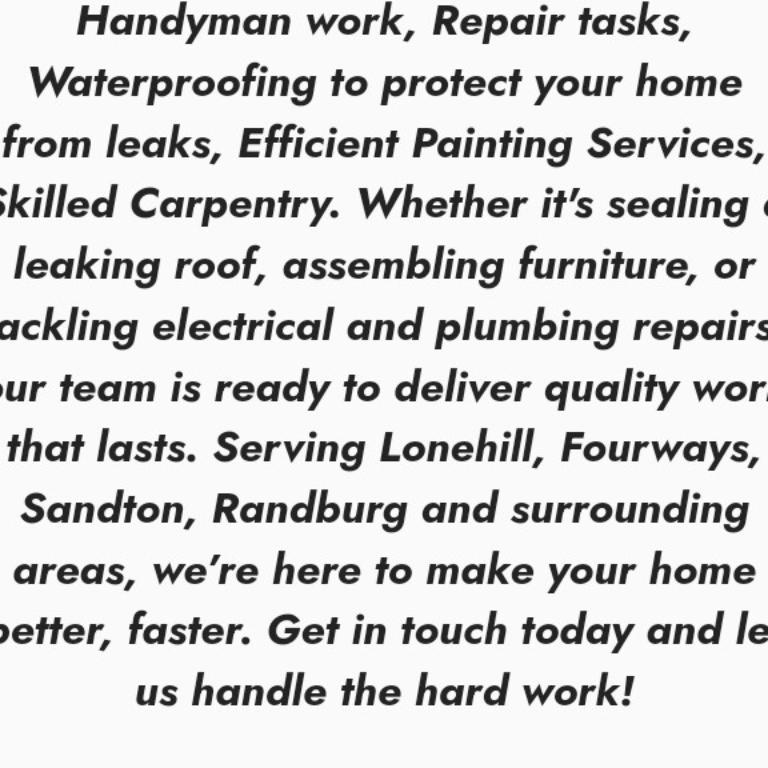 Tree feiling, waterproofing, ceiling, roof,tiling in Germiston - Image 4
