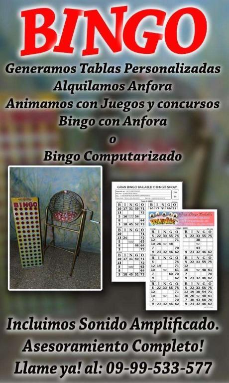 BINGO. ALQUILER ANFORA. GENERAMOS TABLAS. ANIMAMOS. ORGANIZAMOS. en Guayaquil - Imagen 3
