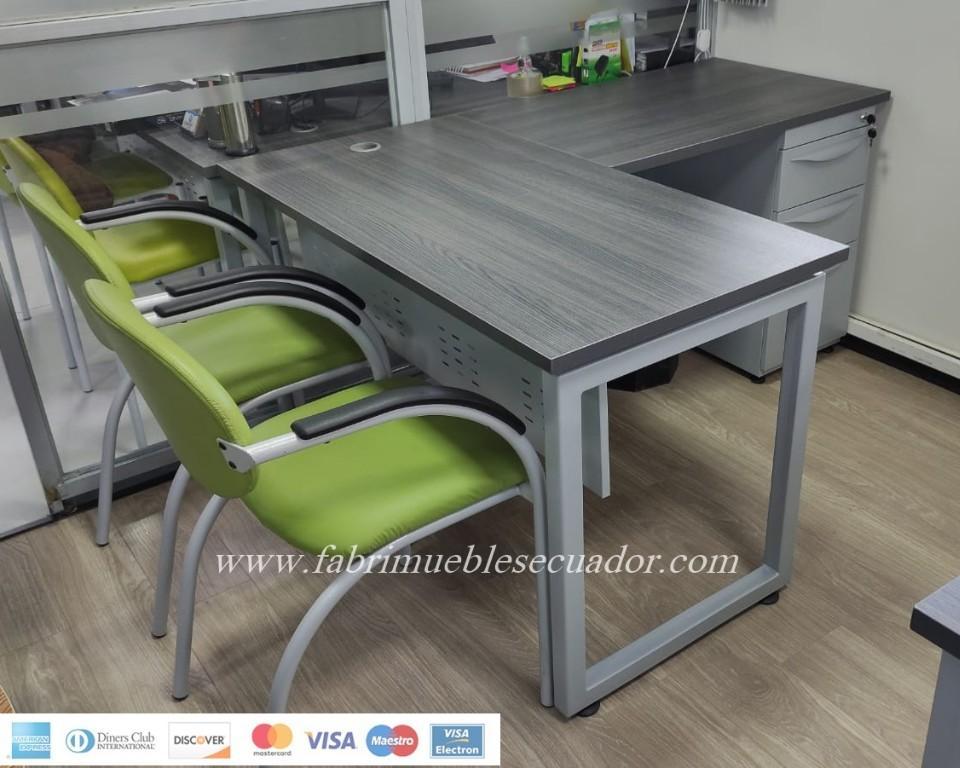 ESTACIÓN DE TRABAJO COMPLETA - MODELO EN L - IDEAL PARA OFICINA en Cayambe - Imagen 1