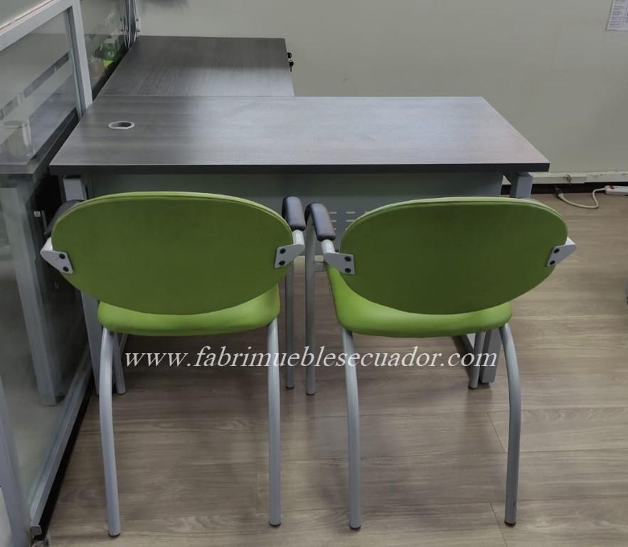 ESTACIÓN DE TRABAJO COMPLETA - MODELO EN L - IDEAL PARA OFICINA en Cayambe - Imagen 2