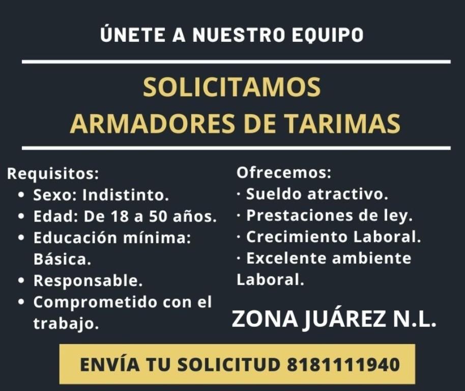 SOLICITAMOS ARMADORES DE TARIMAS en San Nicolás de los Garza - Imagen 1