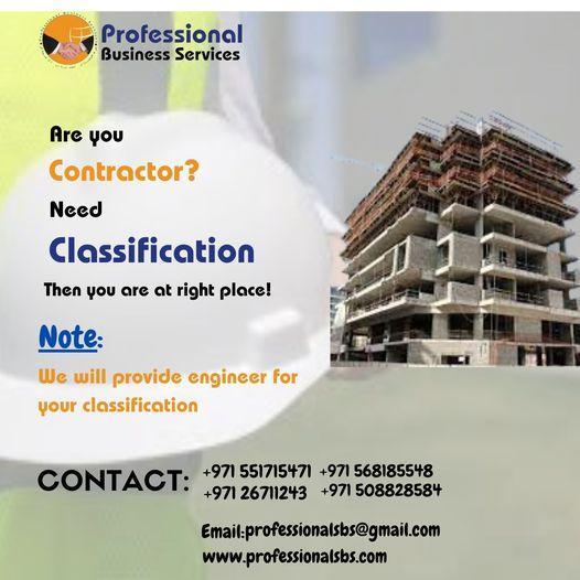 ARE YOU A CONTRACTOR SEEKING CLASSIFICATION WE CAN GUIDE YOU! in Abu Dhabi - Image 1