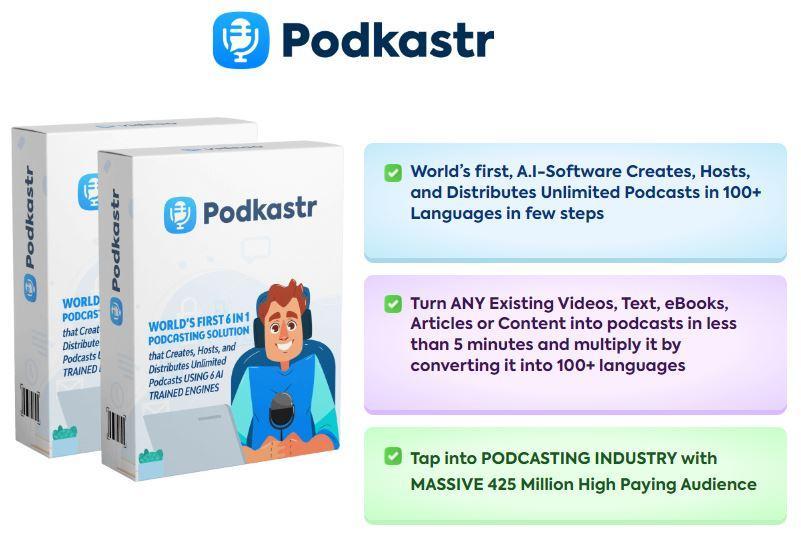 PodKastr-Create POWERFUL PODCASTS In 5 in United States - Image 1