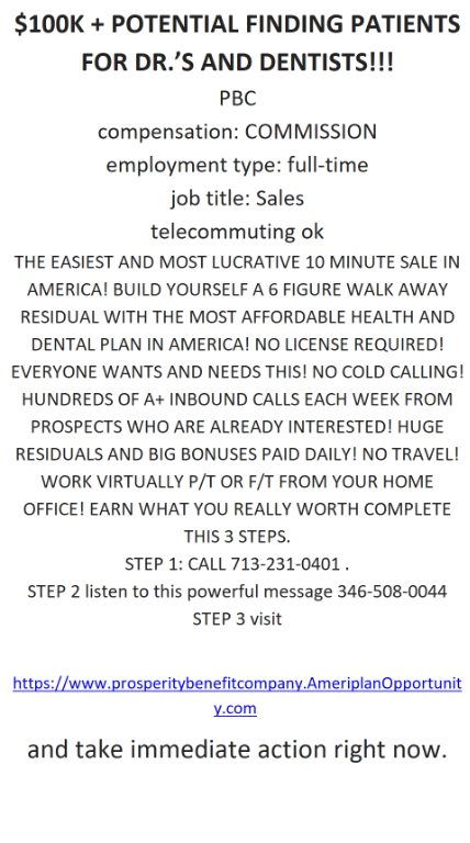 100K + POTENTIAL FINDING PATIENTS FOR DR.’S AND DENTISTS! in Dallas - Image 1