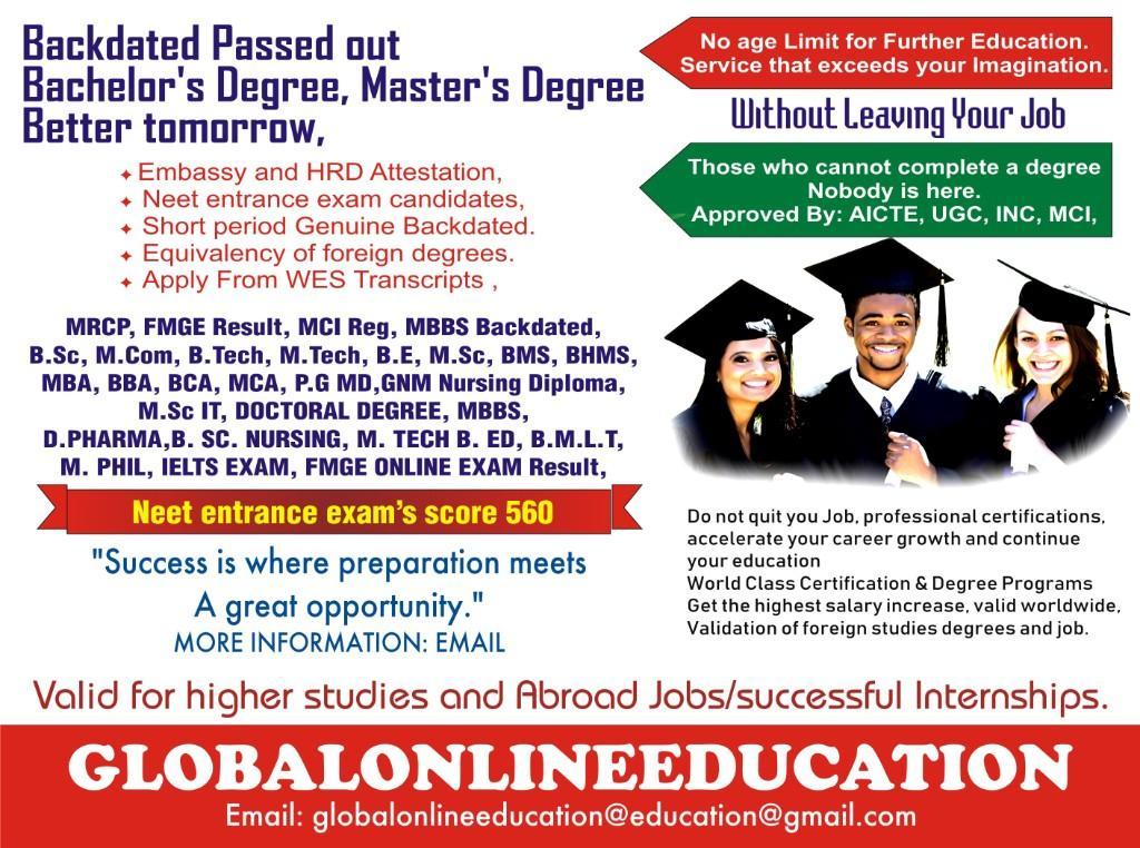 Get Backdated Degrees – Any Age, Any Time in Thirumangalam - Image 1