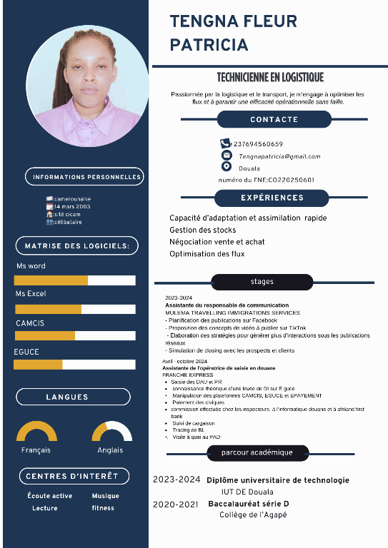 CANDIDATURES POUR UN STAGE PROFESSIONNEL EN LOGISTIQUE à Douala - Photo 1