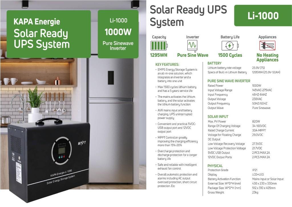 Kapa Li-1000 1000W UPS Power – R11,500 – Solar-Ready Backup for in Benoni - Image 3