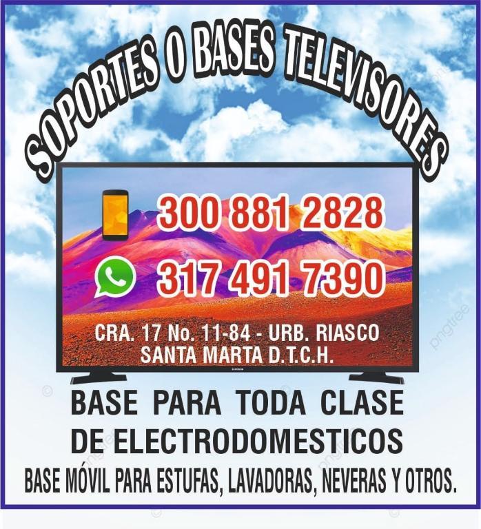 Vendo SOPORTES TV. INSTALADOS BASÉ RUEDAS NEVERA LAVADORA ESTUFA en Santa Marta - Imagen 1
