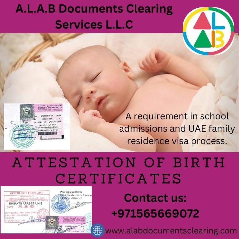 ATTESTATION OF BIRTH CERTIFICATE in Dubai - Image 1