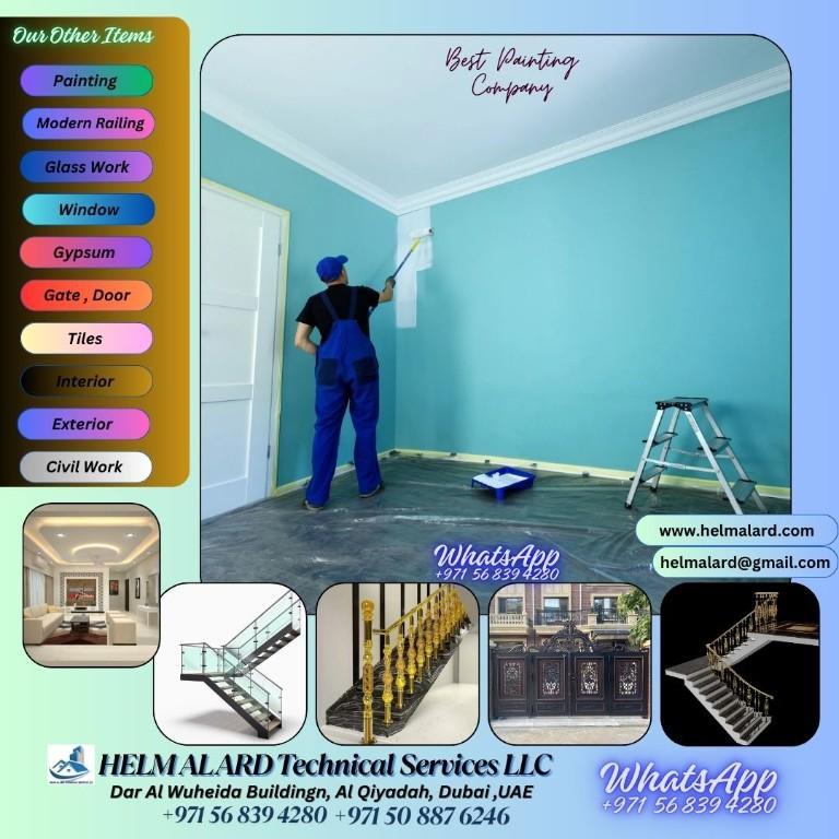 Paints, Tiles, Staircase, Railing, Balcony, Glass Work, in Ajman - Image 4