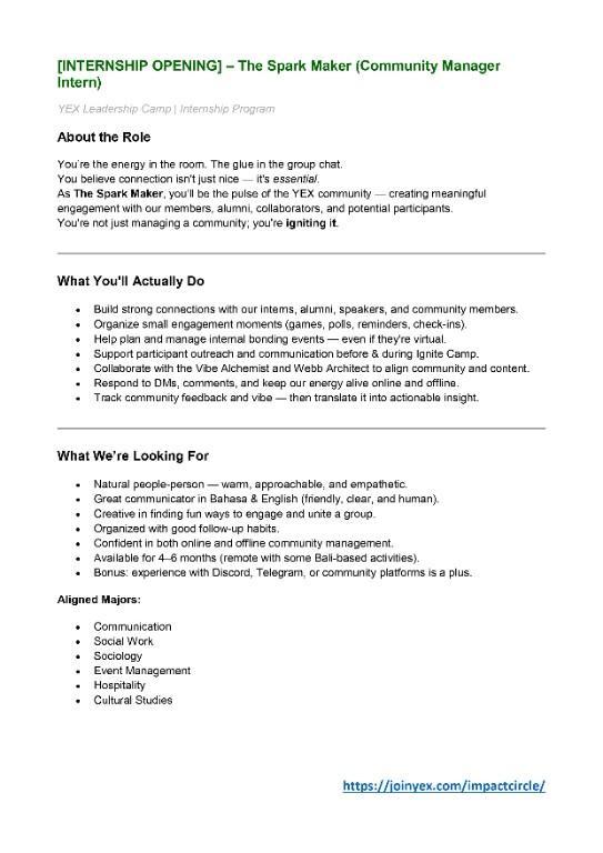 The Spark Maker (Community Manager Intern) in Indonesia - Image 2