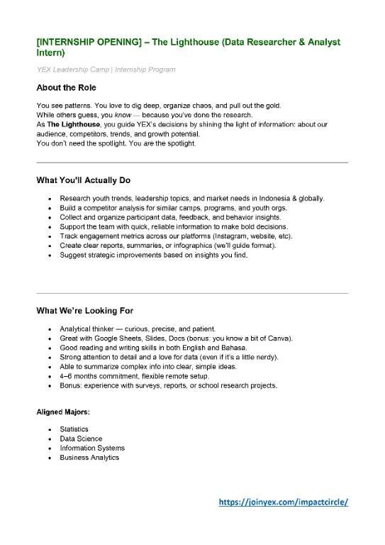 The Lighthouse (Data Researcher & Analyst Intern) in Indonesia - Image 2