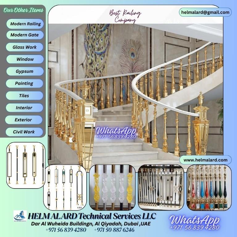 Railing, Stair Railing, Modern Staircase, Balcony in Ajman - Image 2
