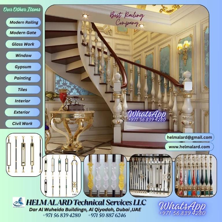Railing, Stair Railing, Modern Staircase, Balcony in Ajman - Image 3