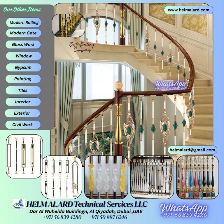 Railing, Stair Railing, Modern Staircase, Balcony in Ajman - Image 7