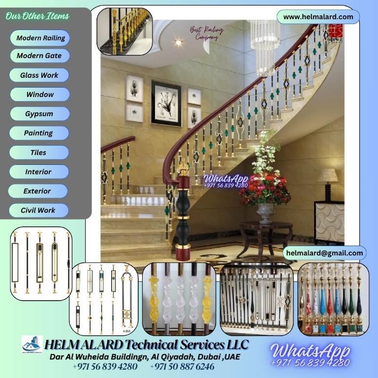 Railing, Stair Railing, Modern Staircase, Balcony in Ajman - Image 8